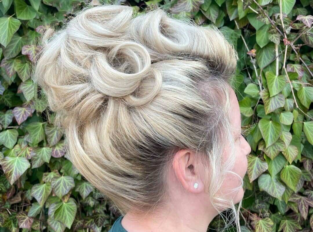 girl with blonde and brown updo