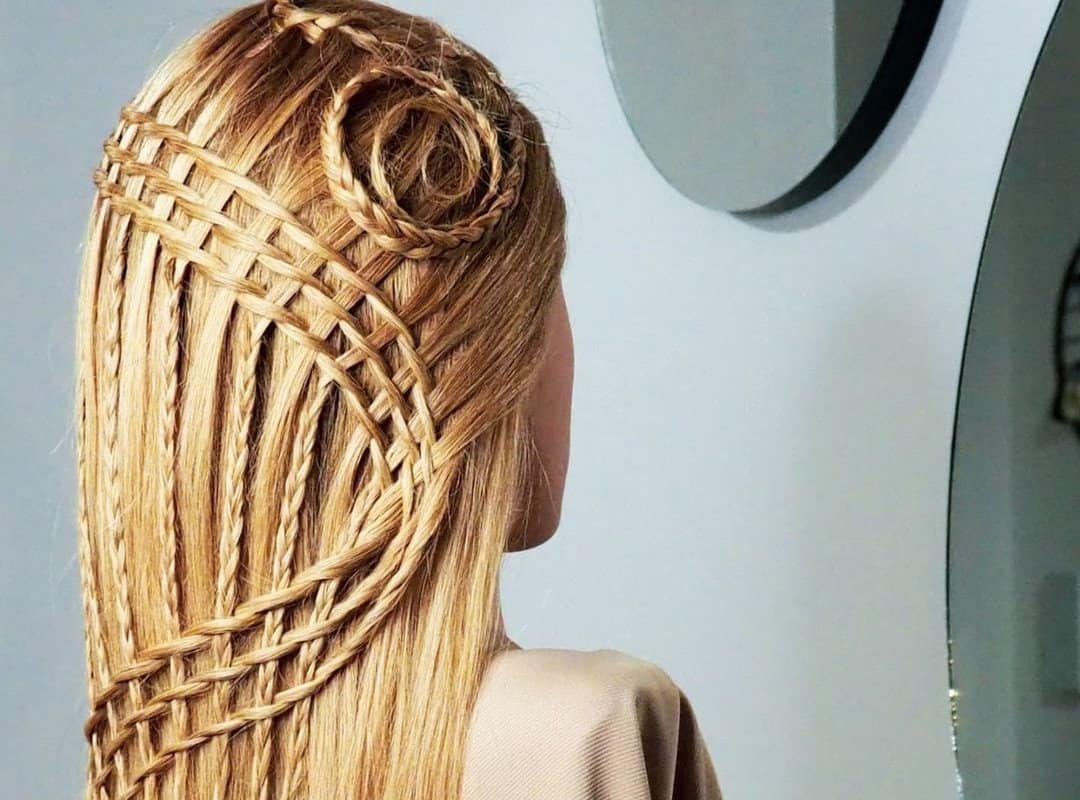 girl with blonde braided waterfall